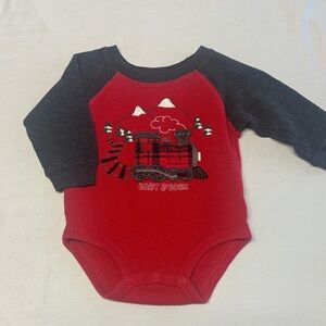OshKosh B'gosh - Red and Black Infant waffle knit Bodysuit